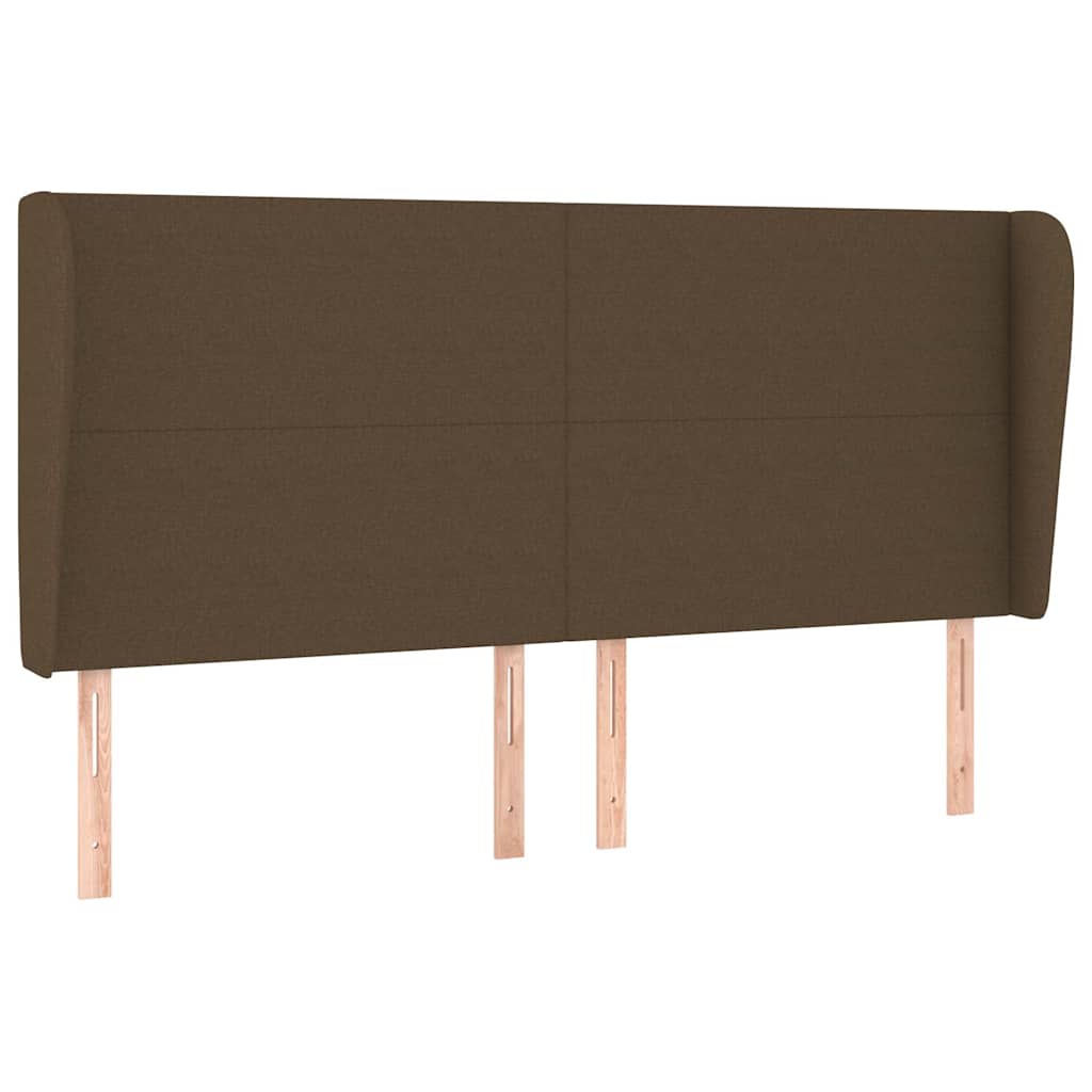 Vidaxl hoofdbord met randen 163x23x118 128 cm stof donkerbruin