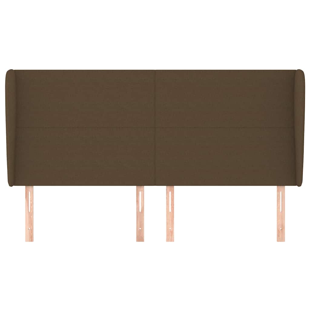 Vidaxl hoofdbord met randen 163x23x118 128 cm stof donkerbruin