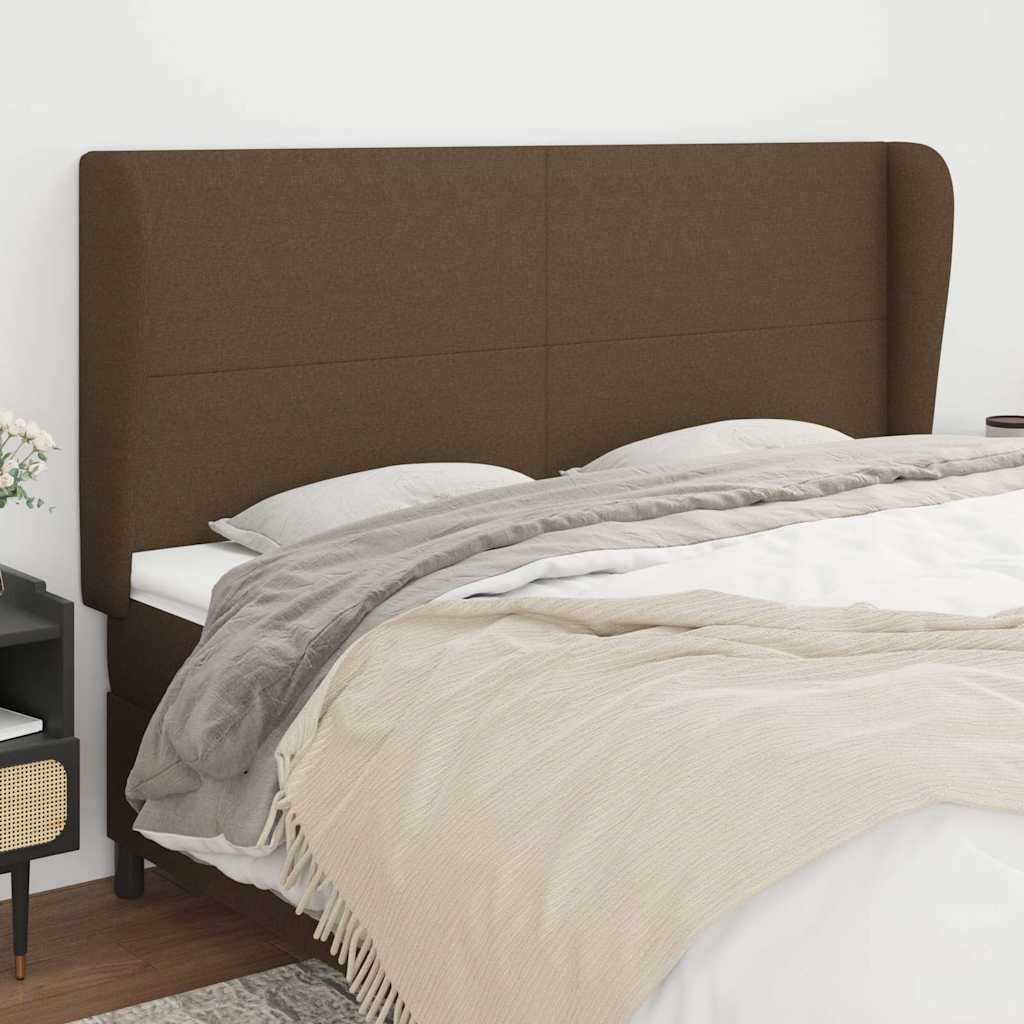 Vidaxl hoofdbord met randen 183x23x118 128 cm stof donkerbruin