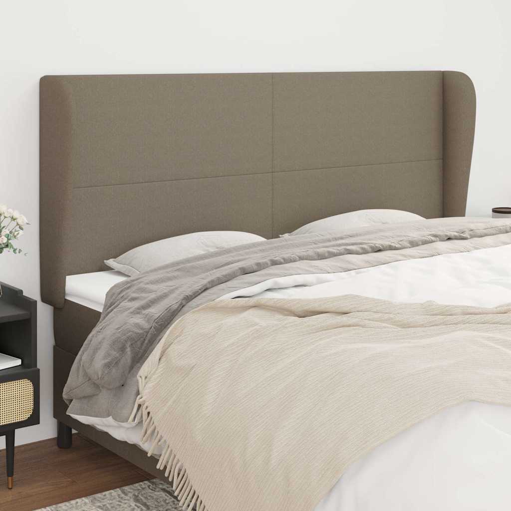 Vidaxl hoofdbord met randen 183x23x118 128 cm stof taupe