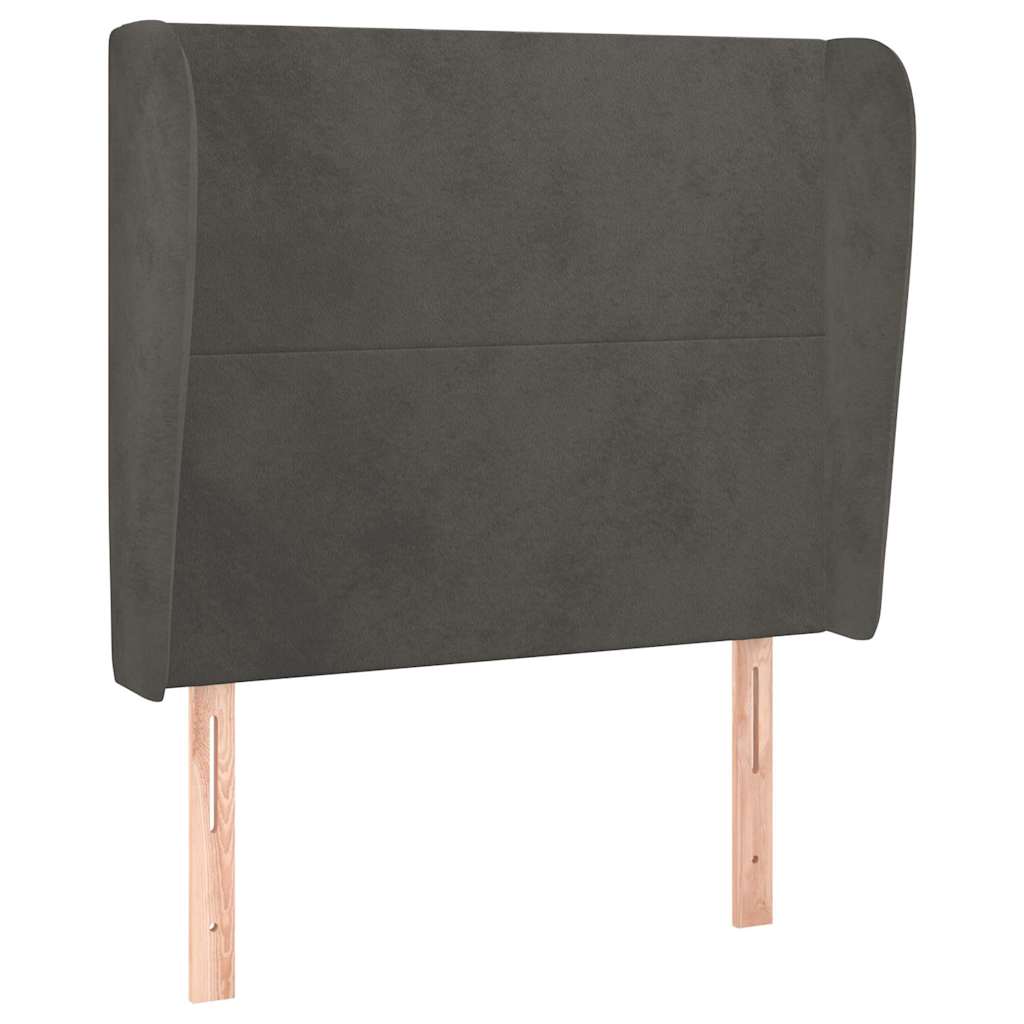 Vidaxl hoofdbord met randen 83x23x118 128 cm fluweel donkergrijs