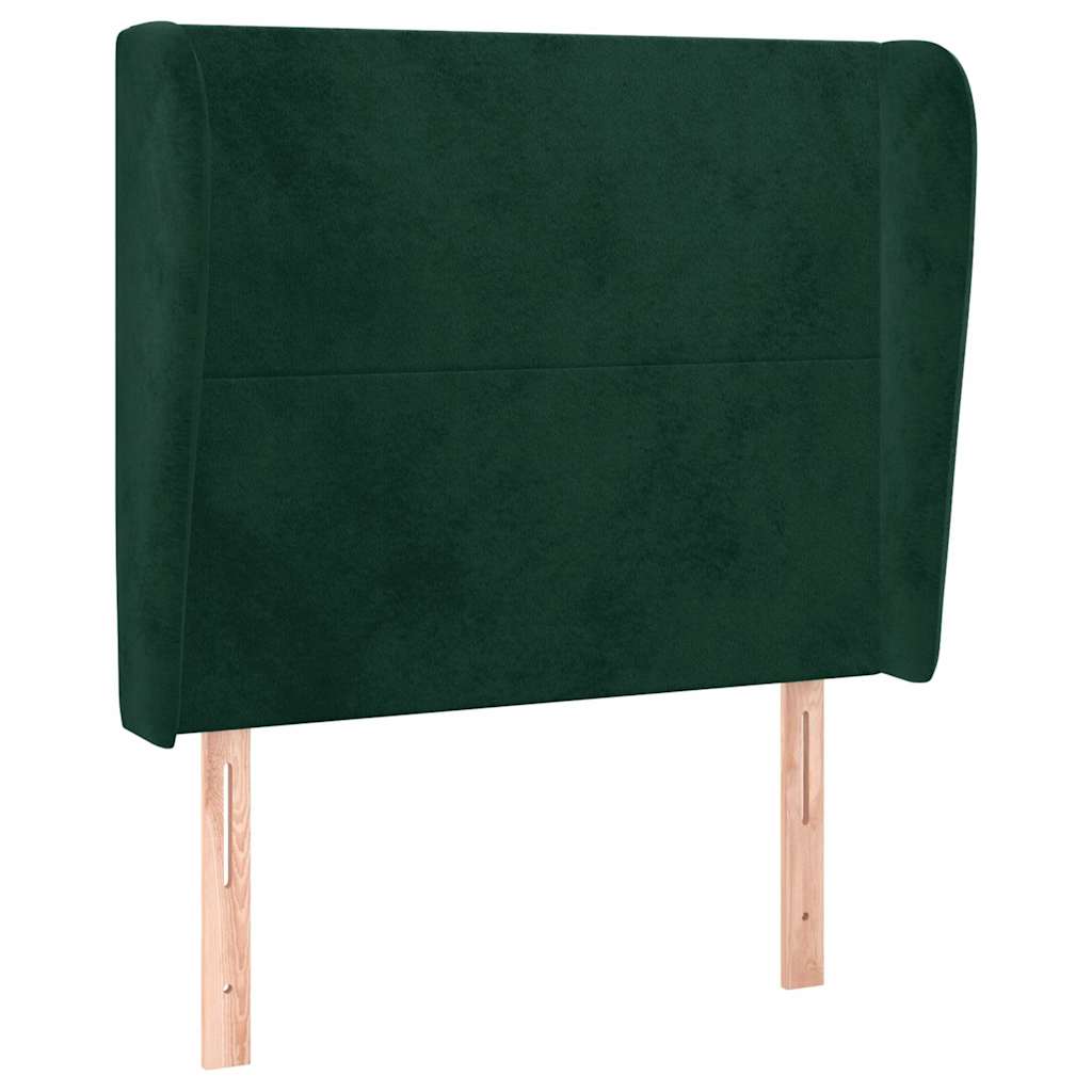 Vidaxl hoofdbord met randen 93x23x118 128 cm fluweel donkergroen