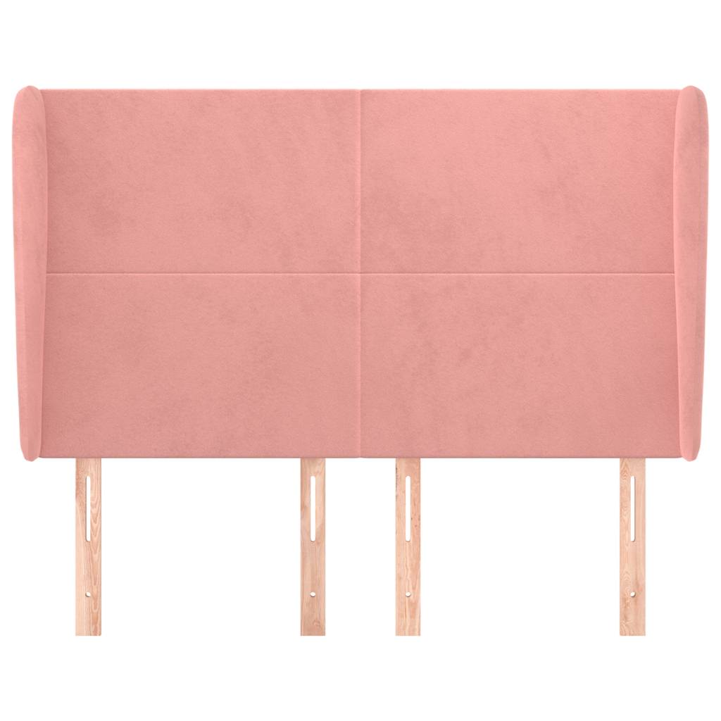 Vidaxl hoofdbord met randen 147x23x118 128 cm fluweel roze
