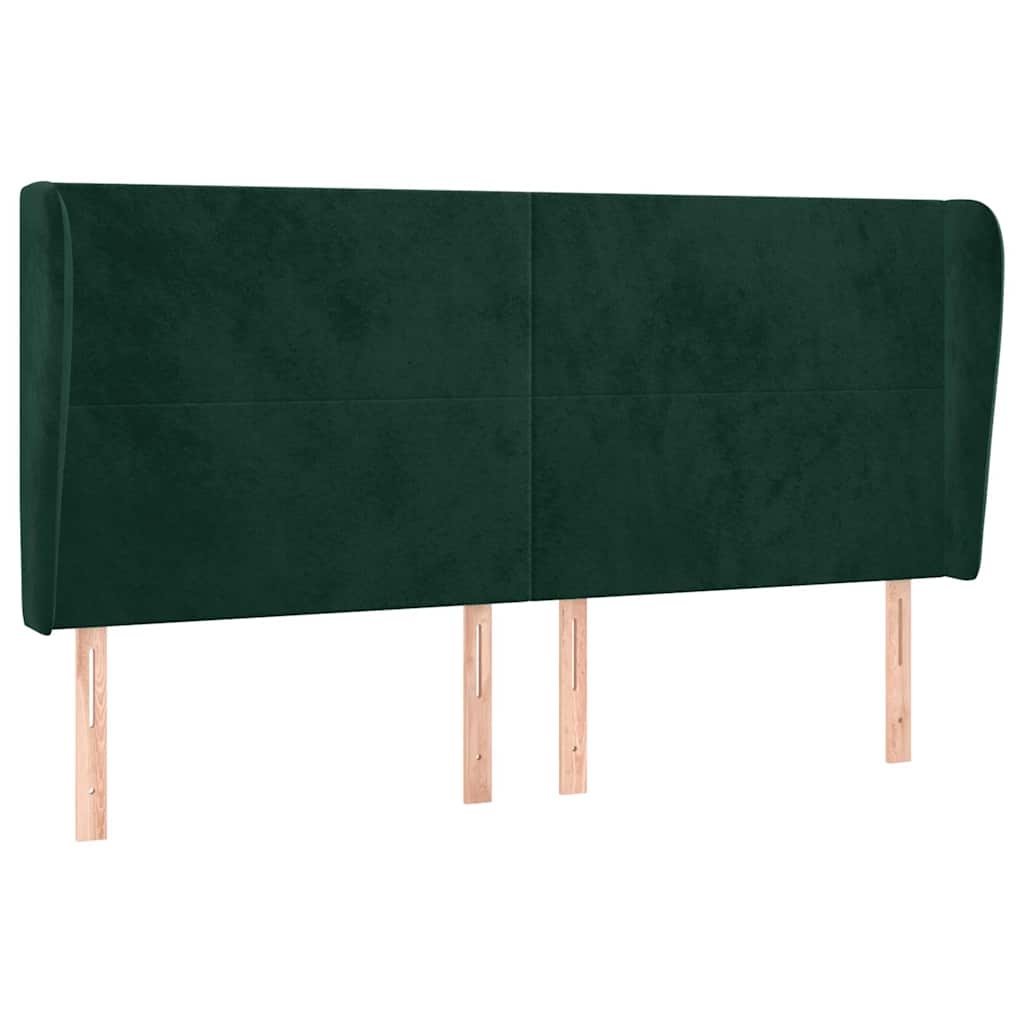 Vidaxl hoofdbord met randen 163x23x118 128 cm fluweel donkergroen