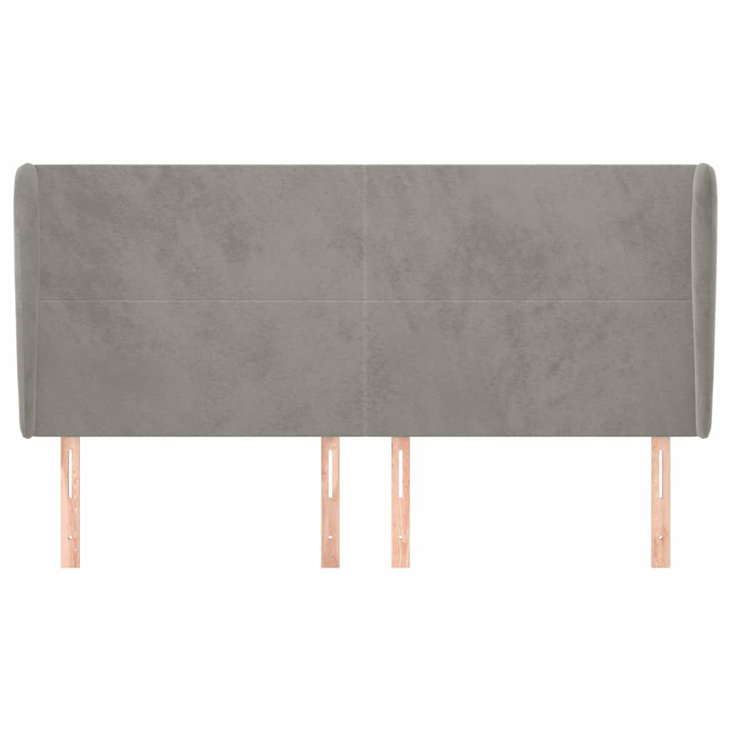 Vidaxl hoofdbord met randen 183x23x118 128 cm fluweel lichtgrijs