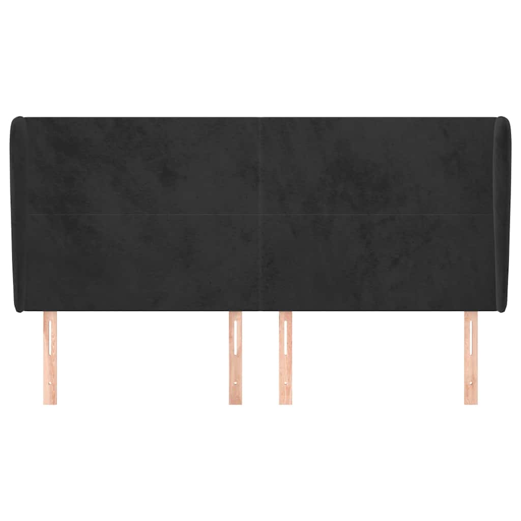 Vidaxl hoofdbord met randen 183x23x118 128 cm fluweel zwart
