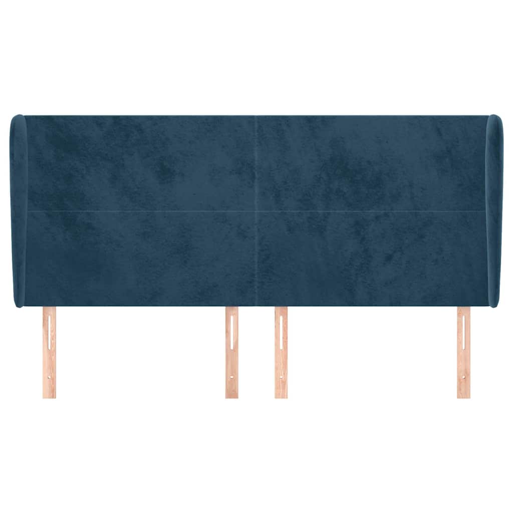 Vidaxl hoofdbord met randen 183x23x118 128 cm fluweel donkerblauw
