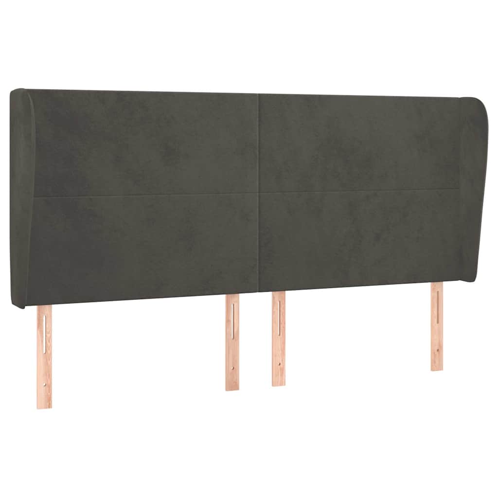 Vidaxl hoofdbord met randen 203x23x118 128 cm fluweel donkergrijs