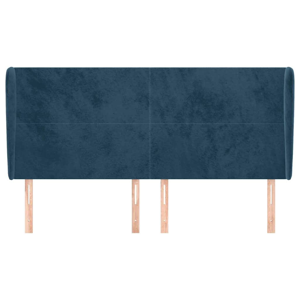 Vidaxl hoofdbord met randen 203x23x118 128 cm fluweel donkerblauw