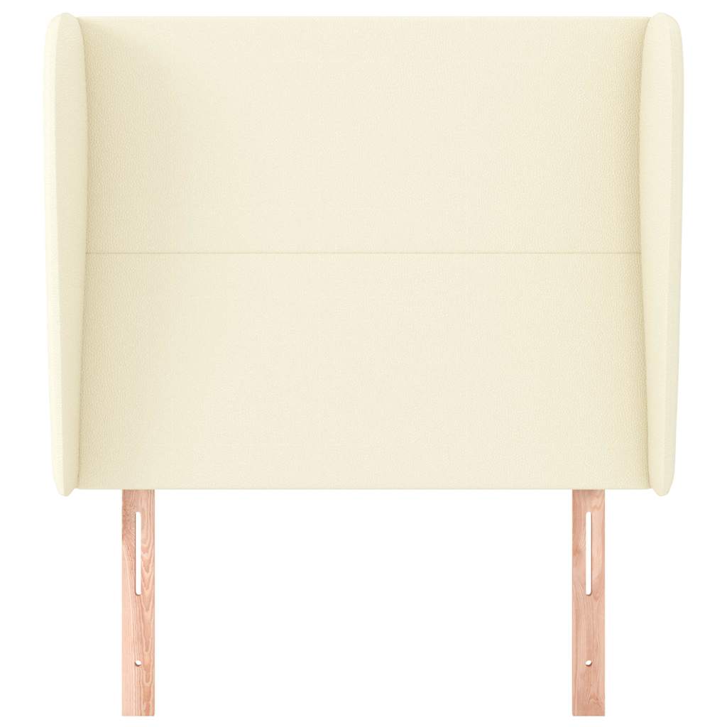 Vidaxl hoofdbord met randen 103x23x118 128 cm kunstleer crèmekleurig