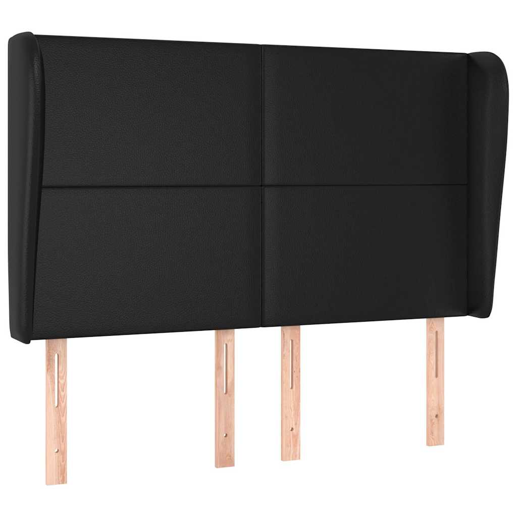 Vidaxl hoofdbord met randen 147x23x118 128 cm kunstleer zwart