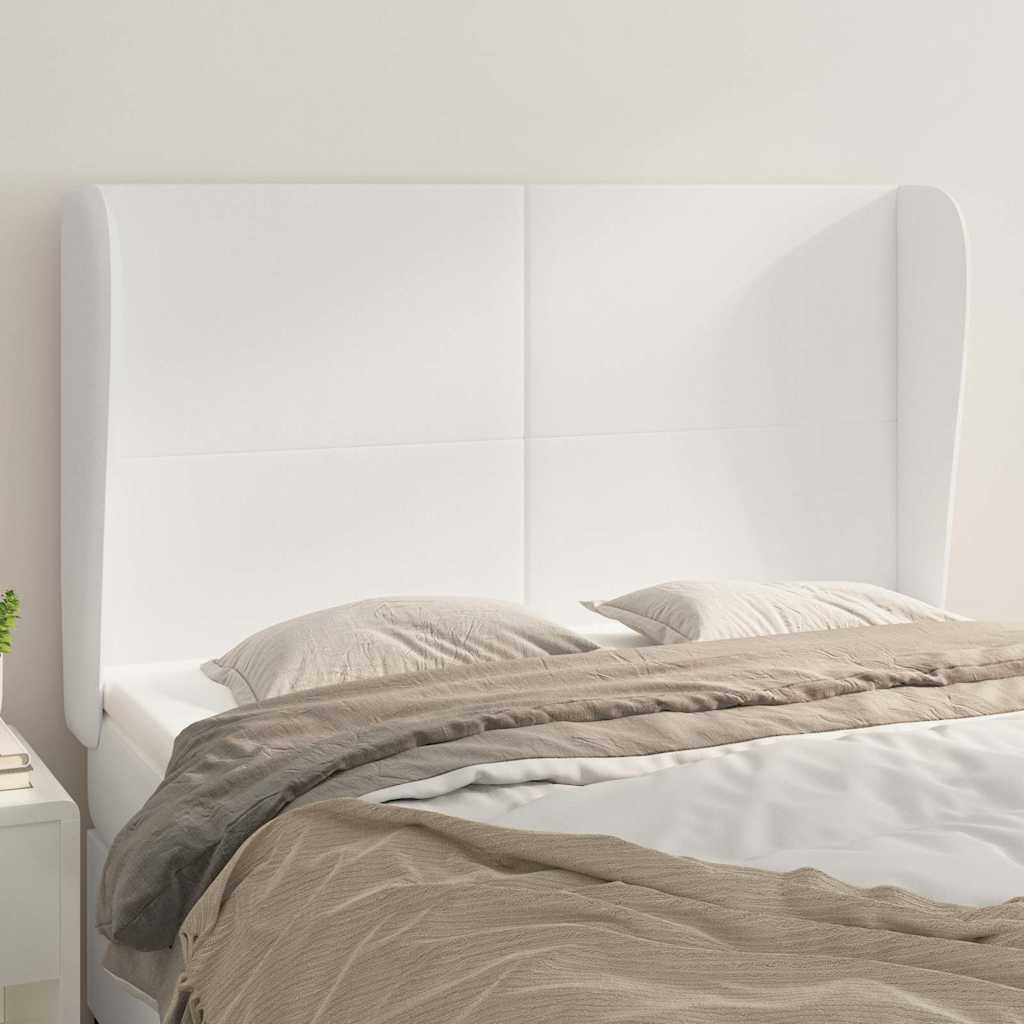 Vidaxl hoofdbord met randen 147x23x118 128 cm kunstleer wit