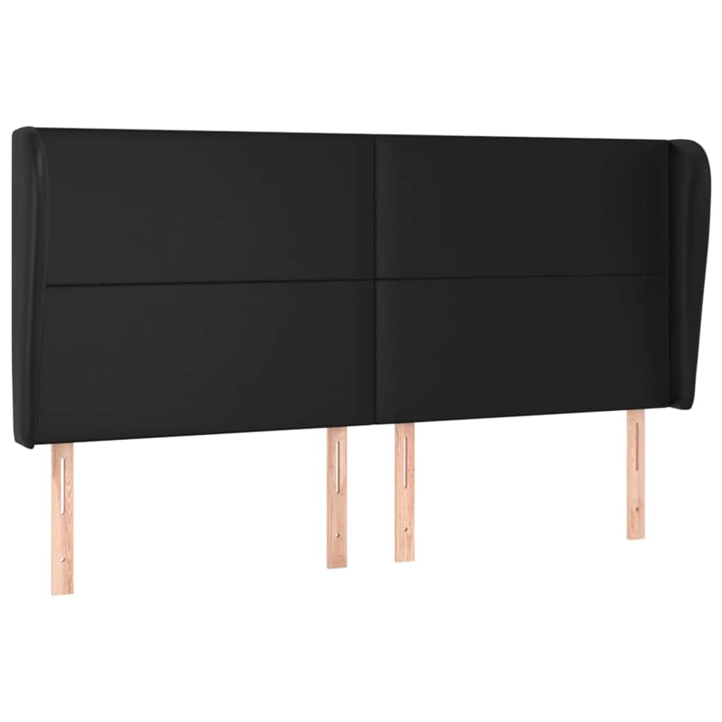 Vidaxl hoofdbord met randen 163x23x118 128 cm kunstleer zwart