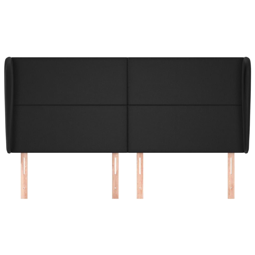 Vidaxl hoofdbord met randen 163x23x118 128 cm kunstleer zwart