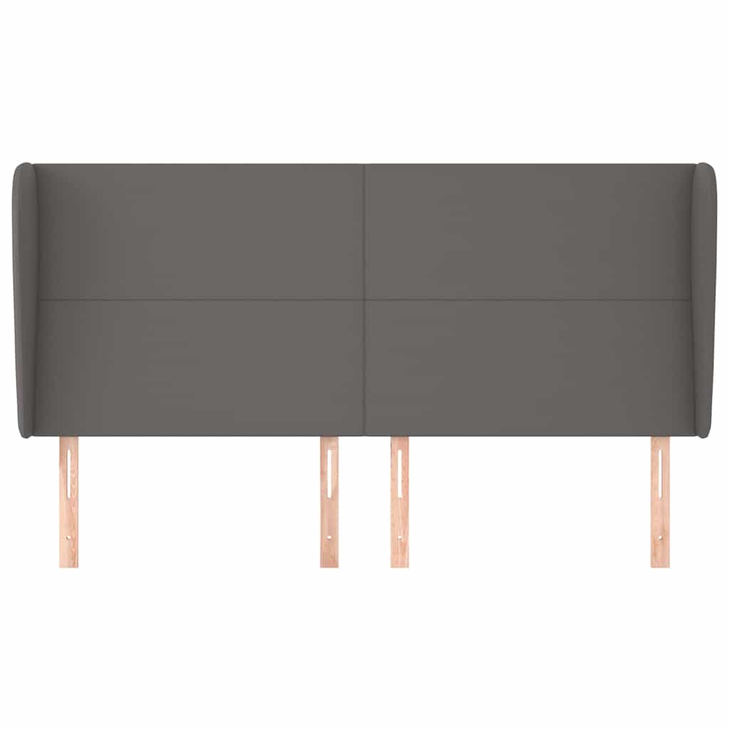 Vidaxl hoofdbord met randen 163x23x118 128 cm kunstleer grijs