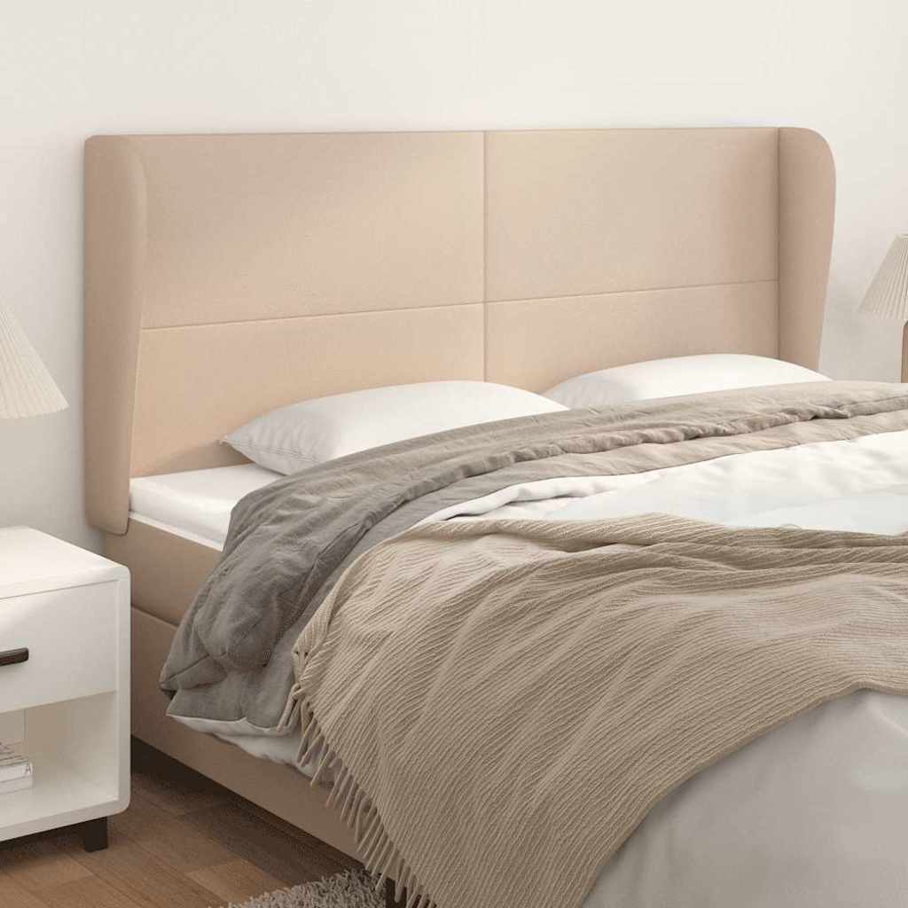 Vidaxl hoofdbord met randen 163x23x118 128cm kunstleer cappuccinokleur