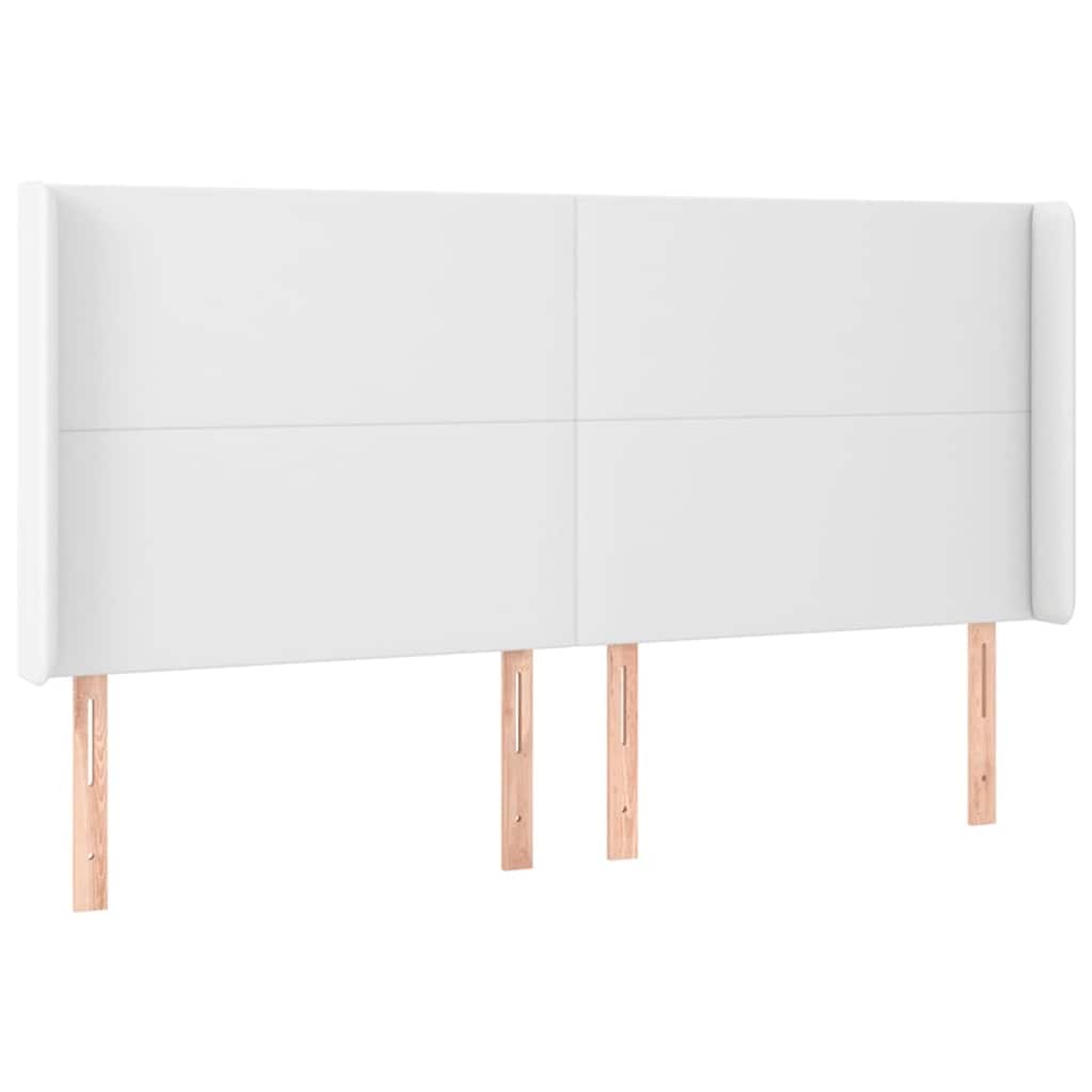 Vidaxl hoofdbord met randen 203x23x118 128 cm kunstleer wit