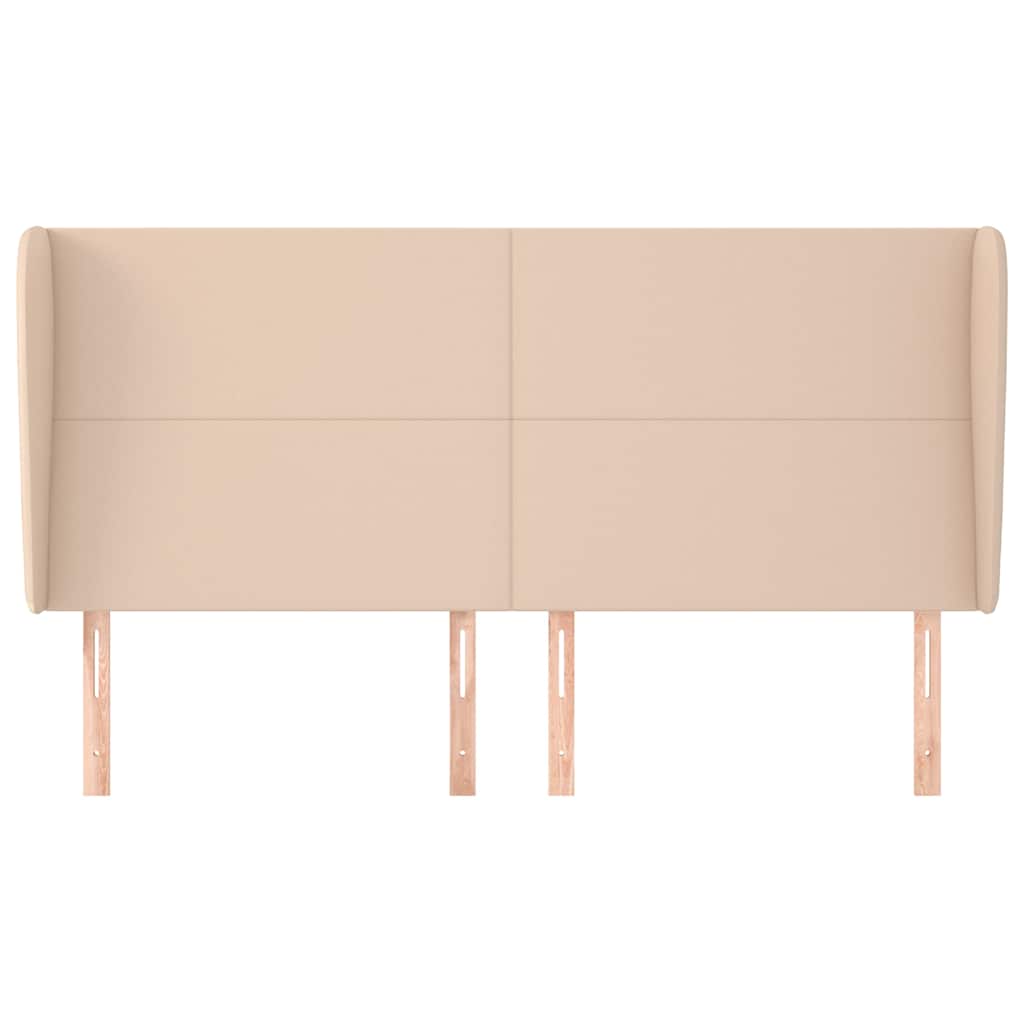 Vidaxl hoofdbord met randen 203x23x118 128cm kunstleer cappuccinokleur