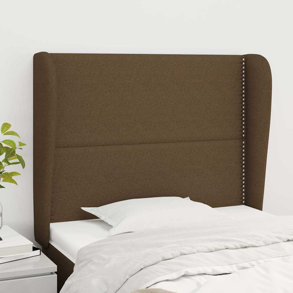 Vidaxl hoofdbord met randen 93x23x118 128 cm stof donkerbruin