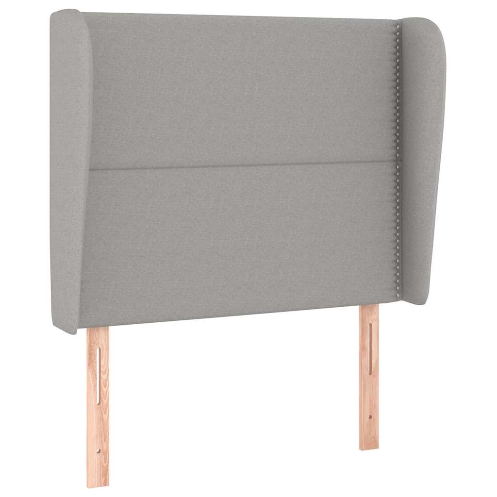 Vidaxl hoofdbord met randen 103x23x118 128 cm stof lichtgrijs