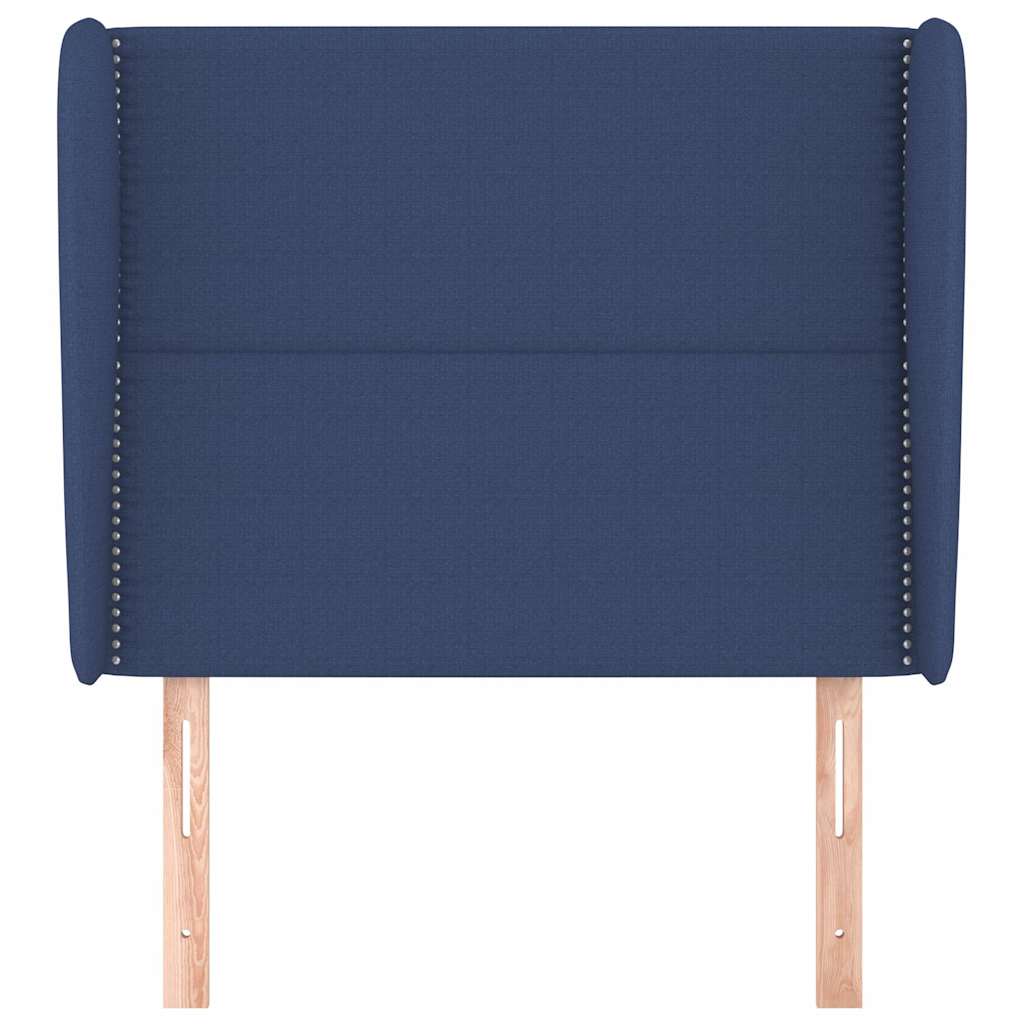 Vidaxl hoofdbord met randen 103x23x118 128 cm stof blauw