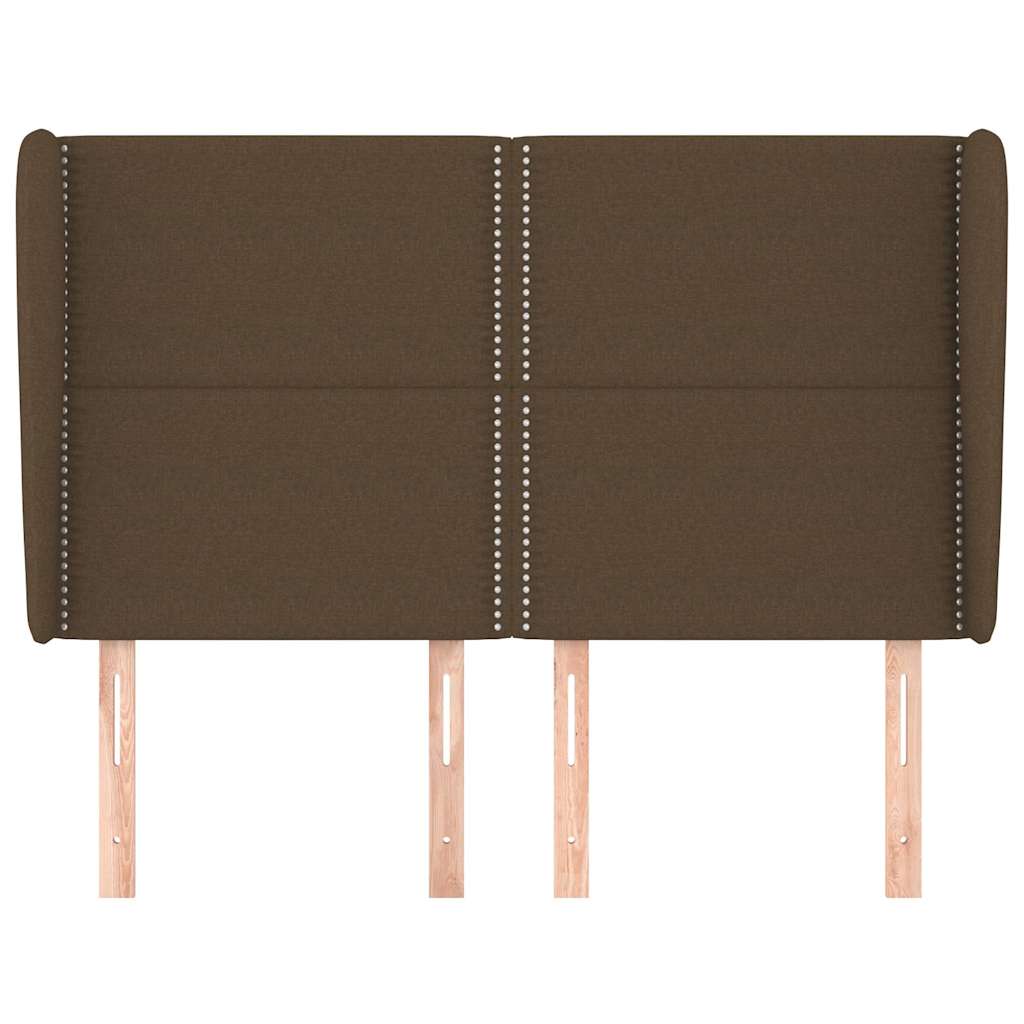 Vidaxl hoofdbord met randen 147x23x118 128 cm stof donkerbruin