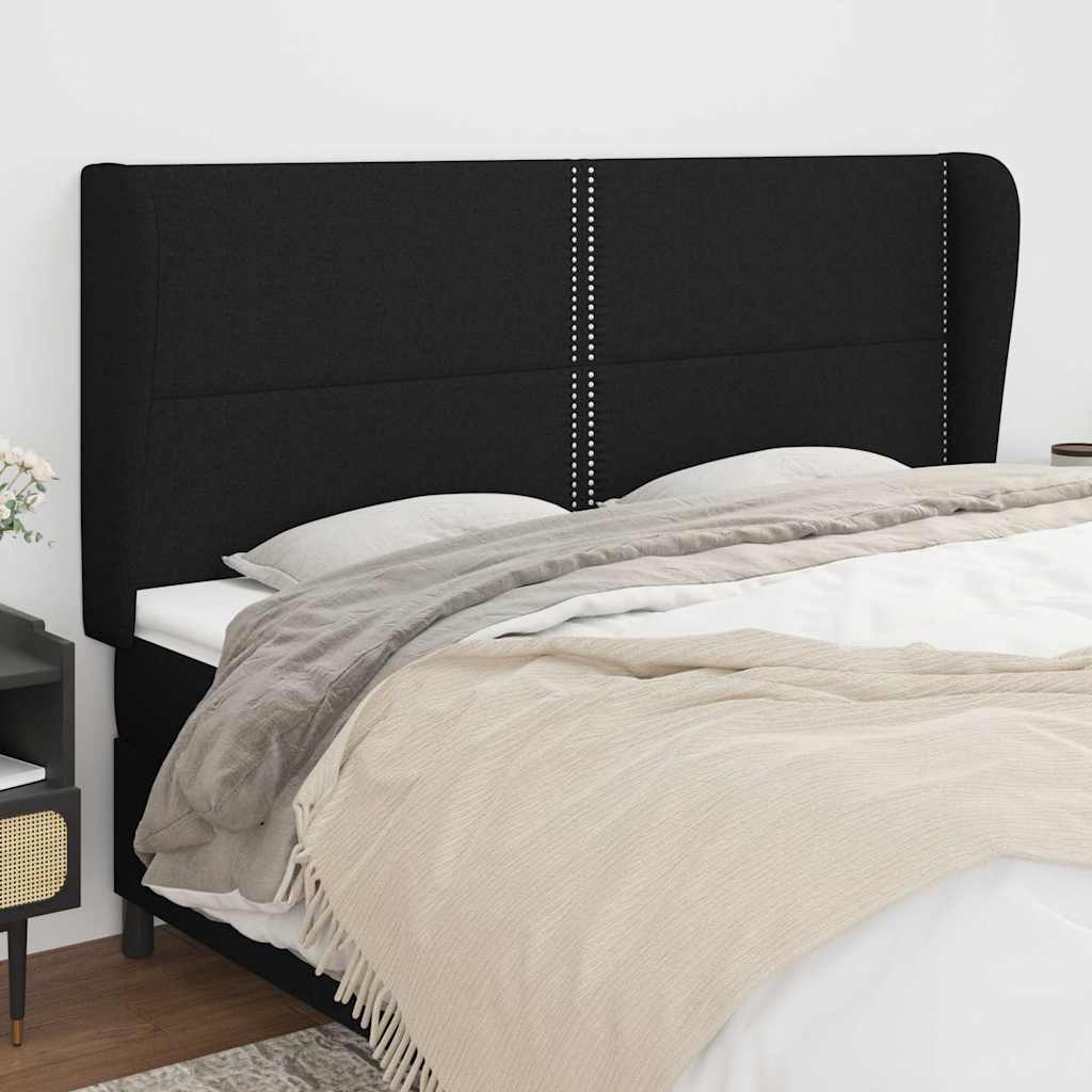 Vidaxl hoofdbord met randen 163x23x118 128 cm stof zwart