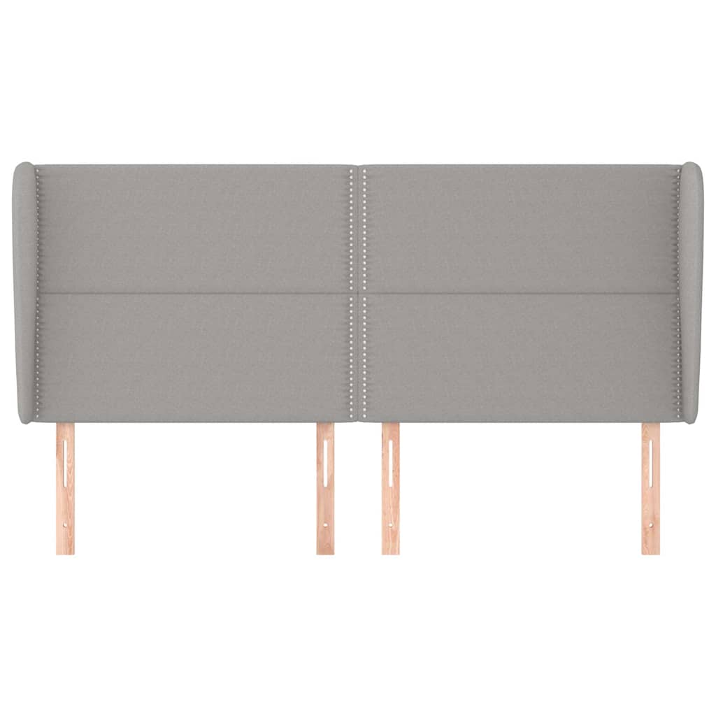 Vidaxl hoofdbord met randen 183x23x118 128 cm stof lichtgrijs