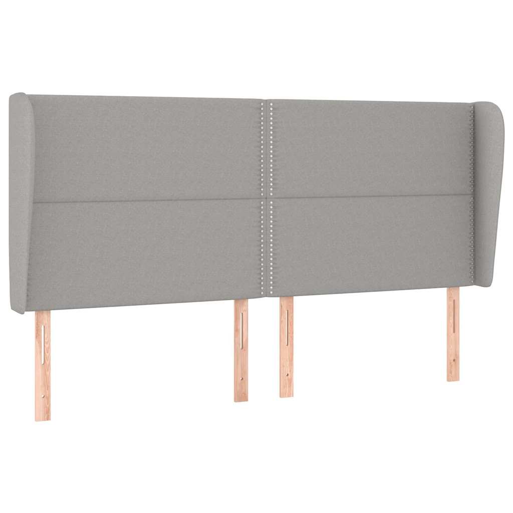 Vidaxl hoofdbord met randen 203x23x118 128 cm stof lichtgrijs