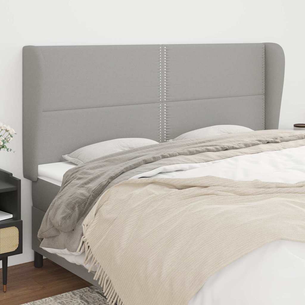 Vidaxl hoofdbord met randen 203x23x118 128 cm stof lichtgrijs