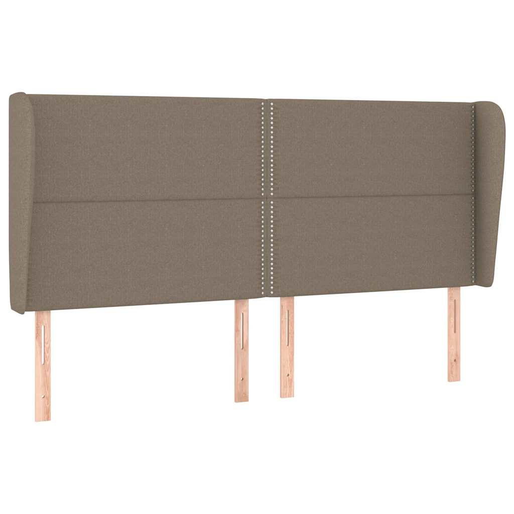 Vidaxl hoofdbord met randen 203x23x118 128 cm stof taupe