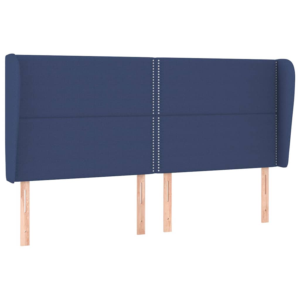 Vidaxl hoofdbord met randen 203x23x118 128 cm stof blauw