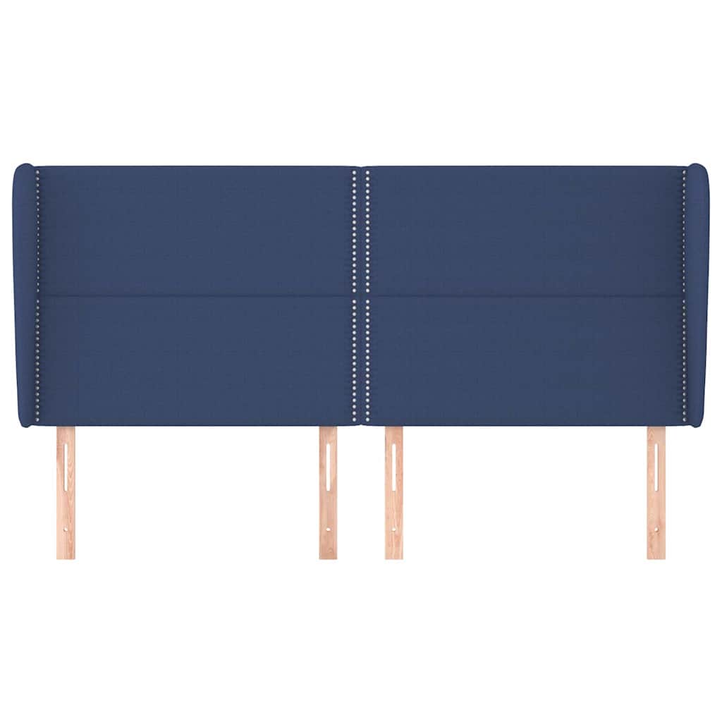 Vidaxl hoofdbord met randen 203x23x118 128 cm stof blauw