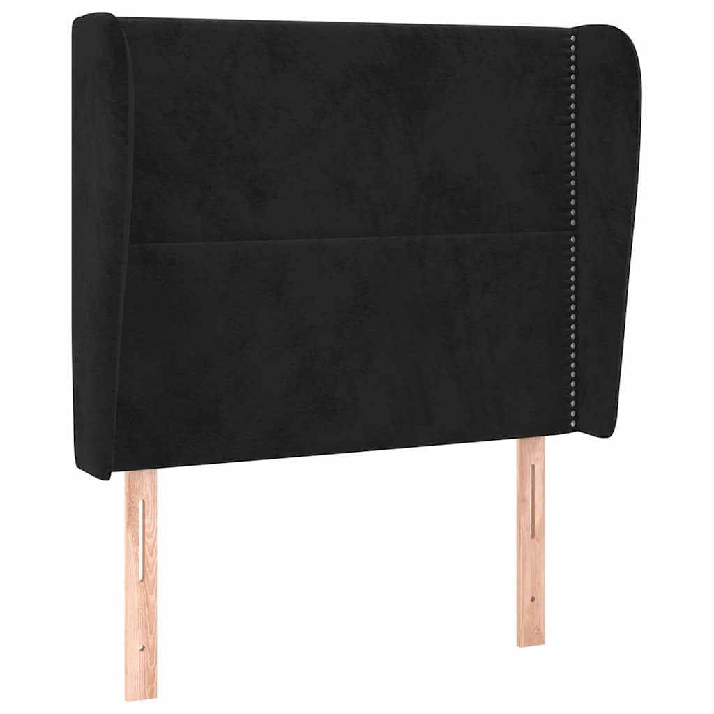 Vidaxl hoofdbord met randen 93x23x118 128 cm fluweel zwart