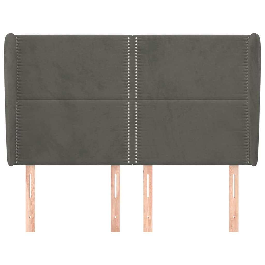 Vidaxl hoofdbord met randen 147x23x118 128 cm fluweel donkergrijs