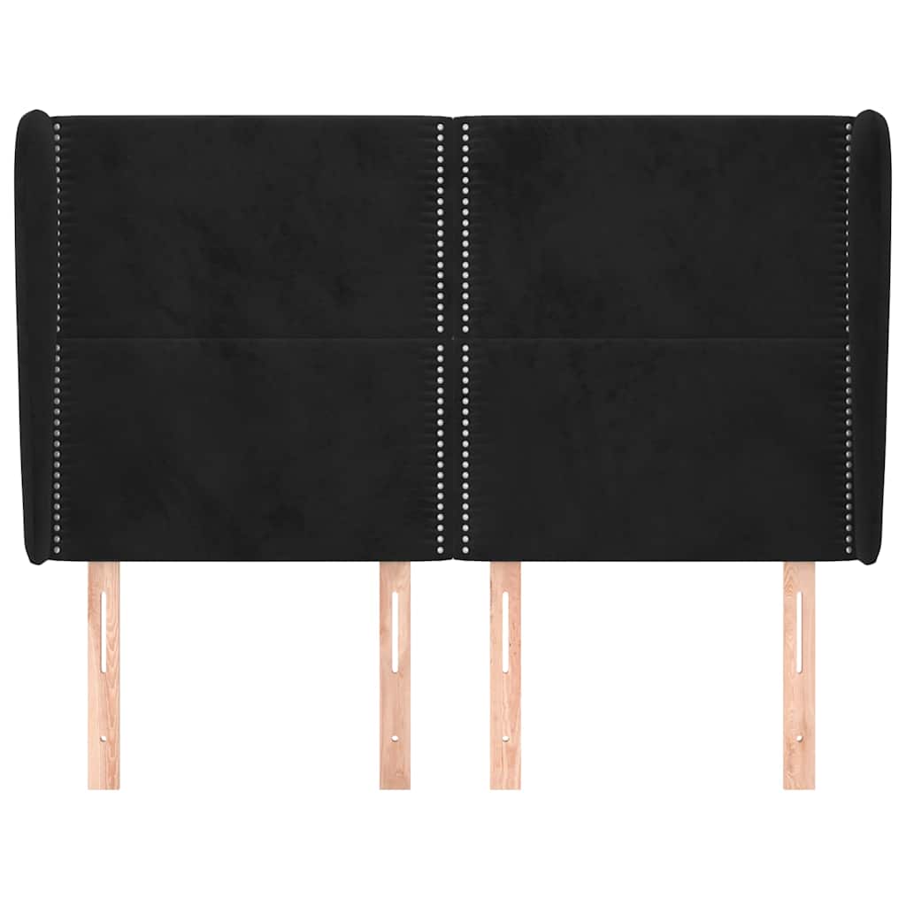 Vidaxl hoofdbord met randen 147x23x118 128 cm fluweel zwart