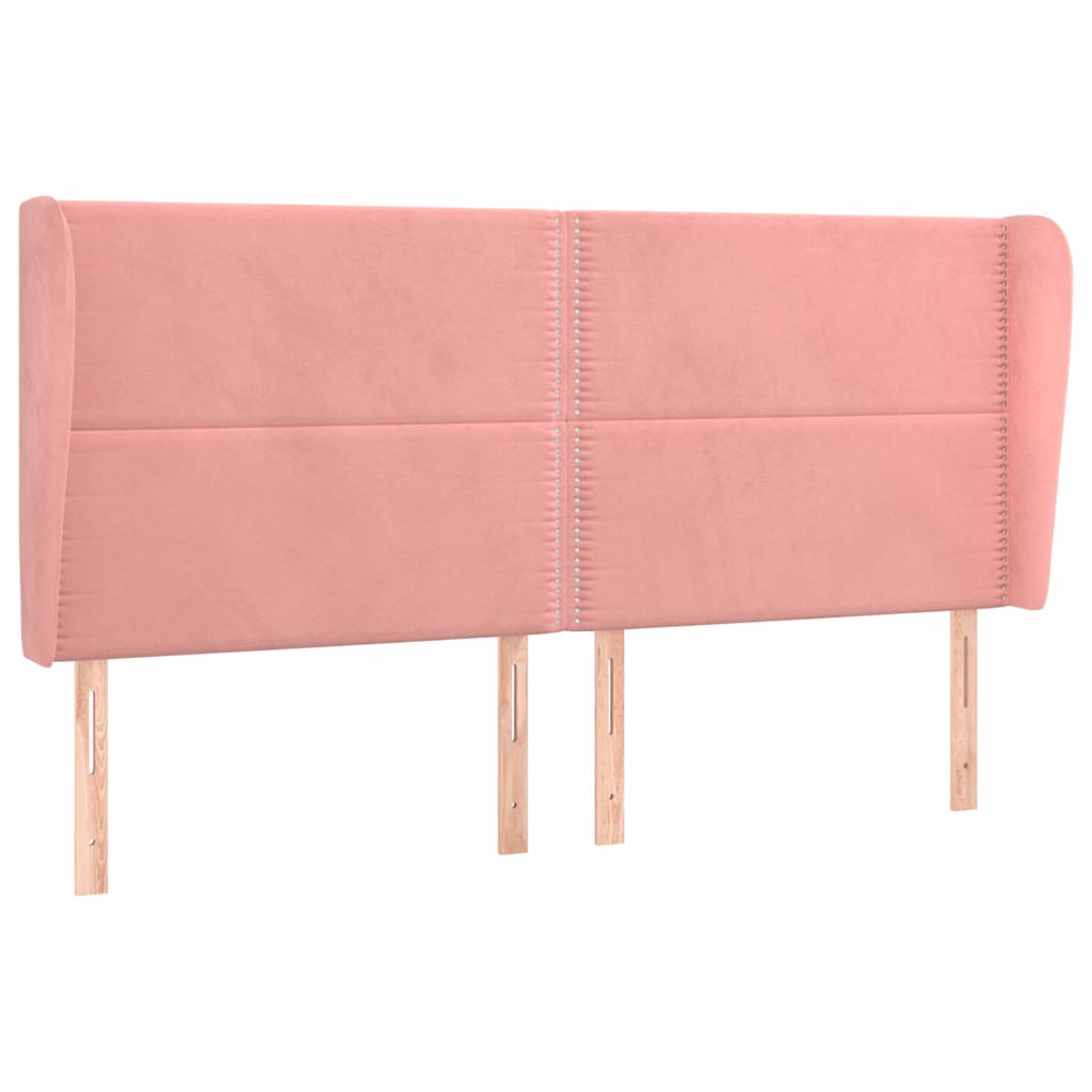 Vidaxl hoofdbord met randen 163x23x118 128 cm fluweel roze