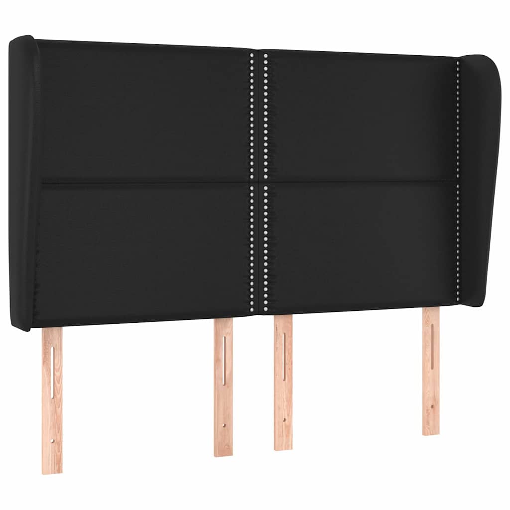Vidaxl hoofdbord met randen 147x23x118 128 cm kunstleer zwart