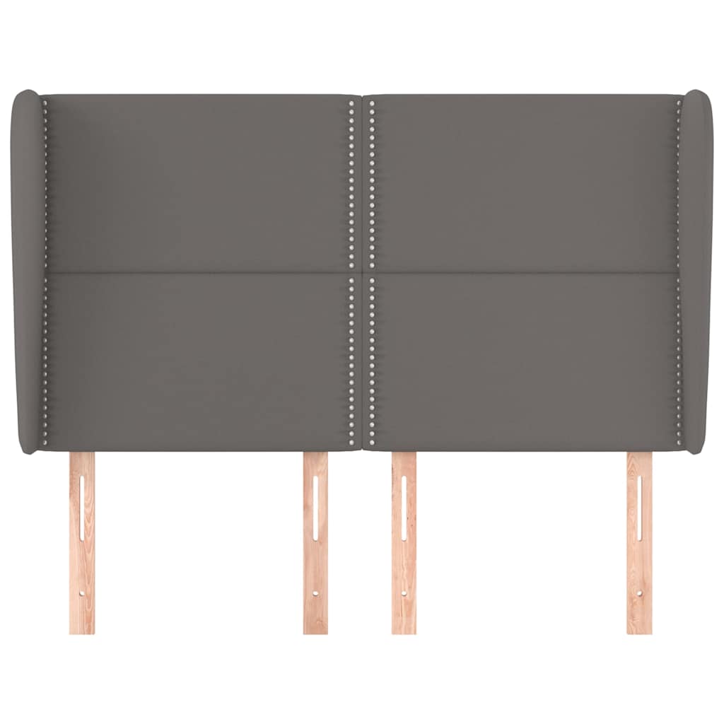 Vidaxl hoofdbord met randen 147x23x118 128 cm kunstleer grijs