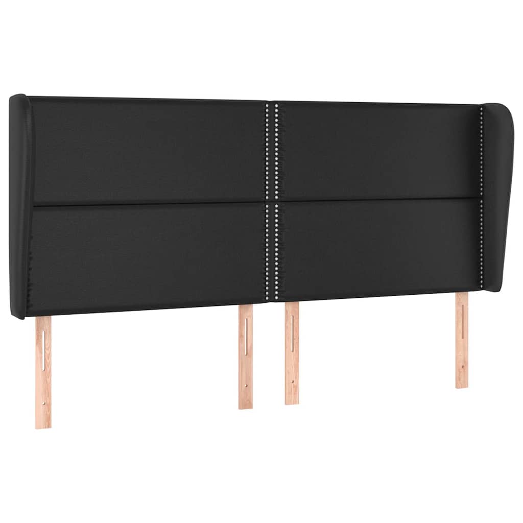 Vidaxl hoofdbord met randen 183x23x118 128 cm kunstleer zwart