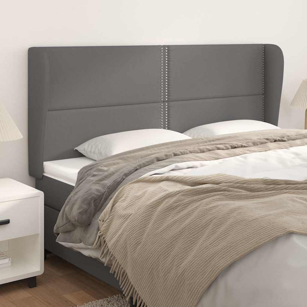 Vidaxl hoofdbord met randen 183x23x118 128 cm kunstleer grijs