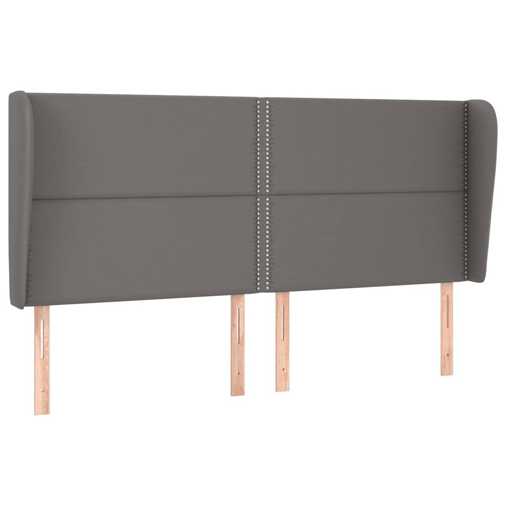 Vidaxl hoofdbord met randen 203x23x118 128 cm kunstleer grijs