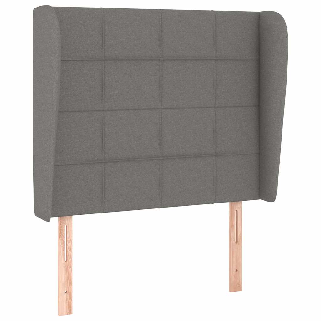 Vidaxl hoofdbord met randen 83x23x118 128 cm stof donkergrijs