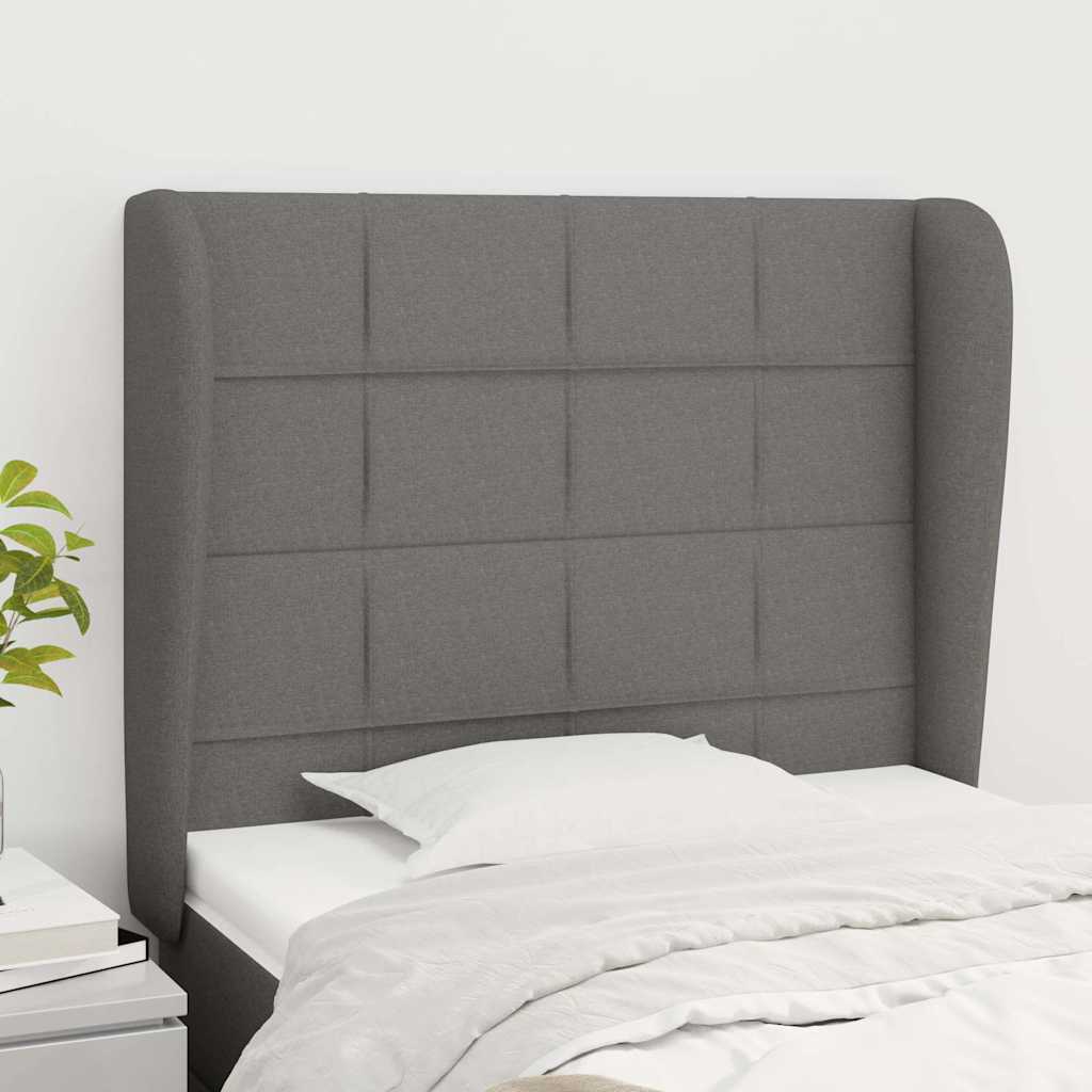 Vidaxl hoofdbord met randen 83x23x118 128 cm stof donkergrijs