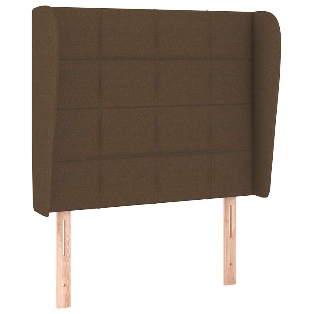 Vidaxl hoofdbord met randen 93x23x118 128 cm stof donkerbruin