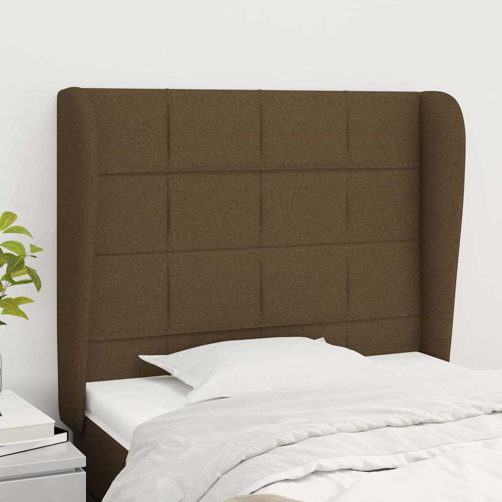 Vidaxl hoofdbord met randen 93x23x118 128 cm stof donkerbruin