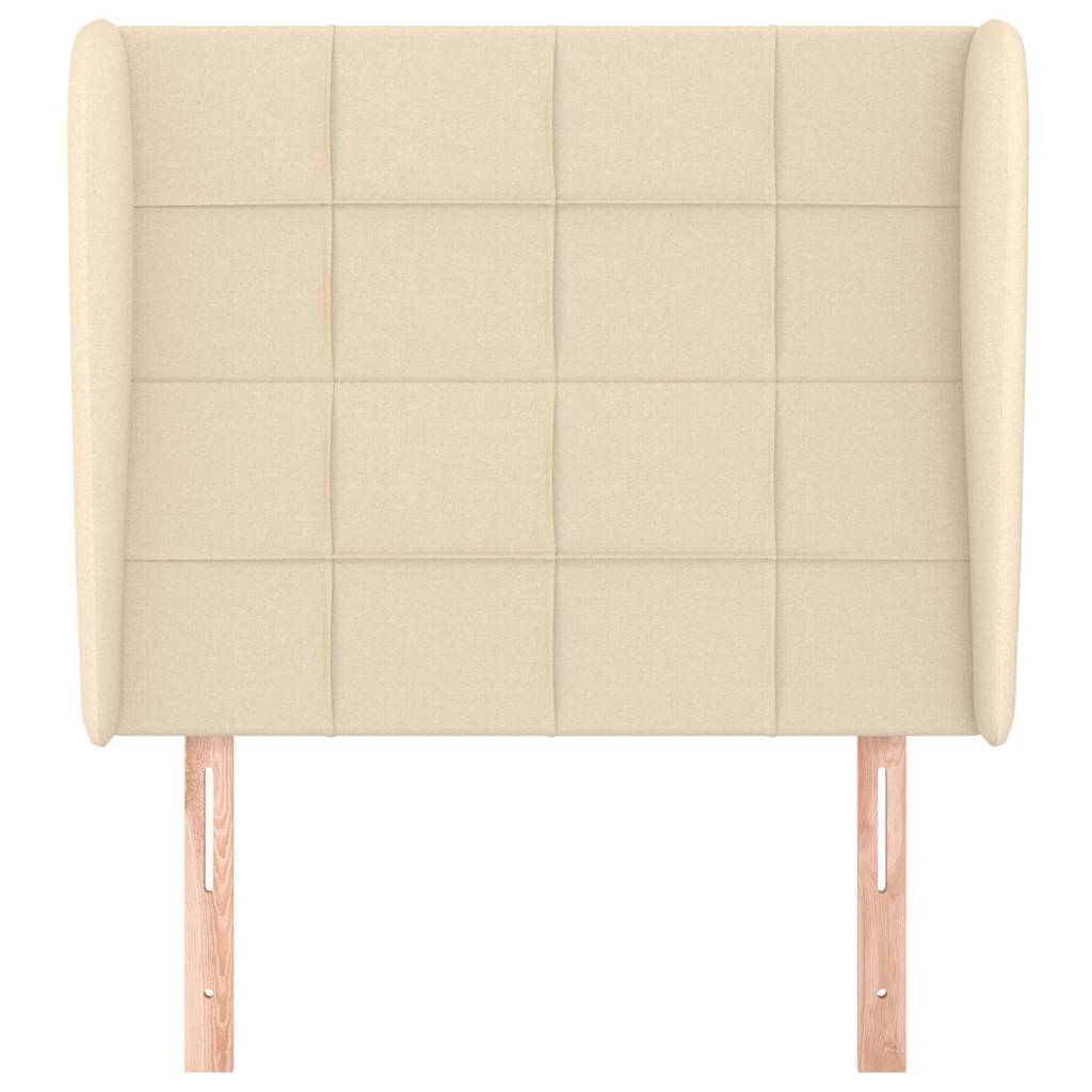 Vidaxl hoofdbord met randen 93x23x118 128 cm stof crèmekleurig