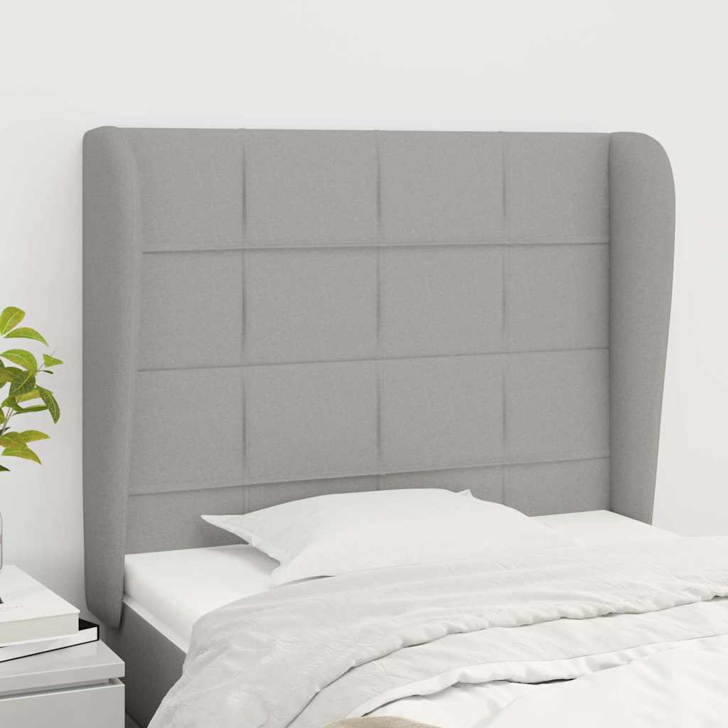 Vidaxl hoofdbord met randen 103x23x118 128 cm stof lichtgrijs