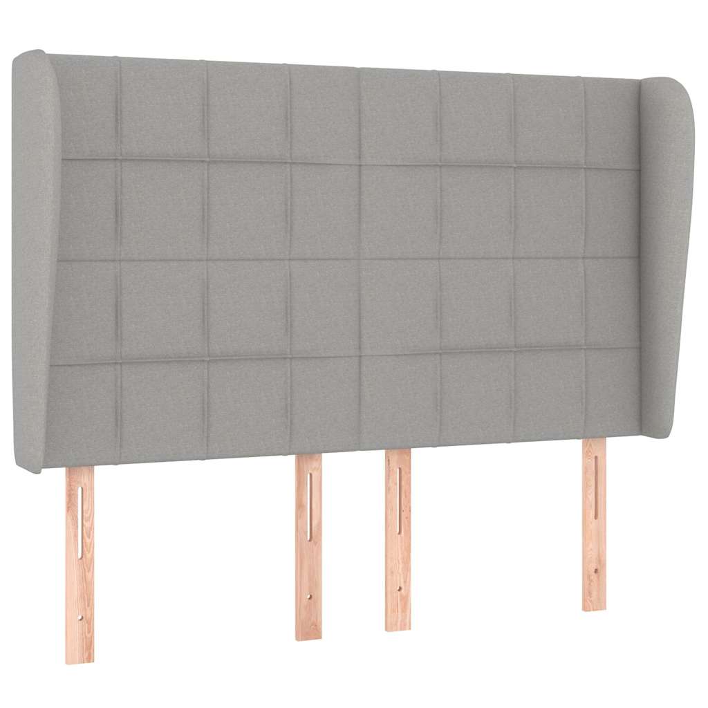 Vidaxl hoofdbord met randen 147x23x118 128 cm stof lichtgrijs