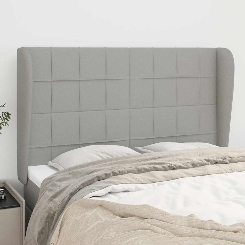 Vidaxl hoofdbord met randen 147x23x118 128 cm stof lichtgrijs